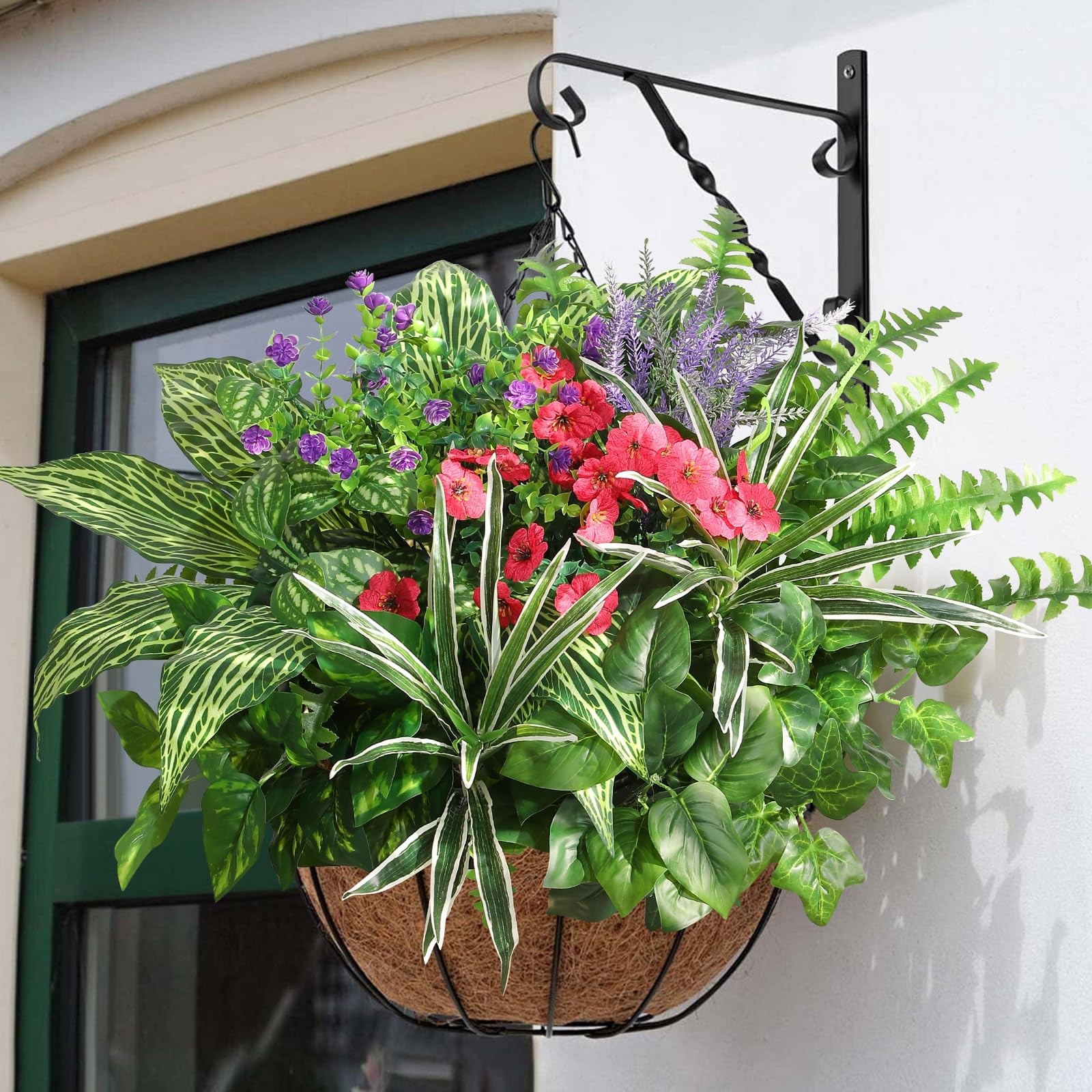 Best Pertivery Outdoor Faux Plants,12 Bouquets Artificial Plants UV Resistant