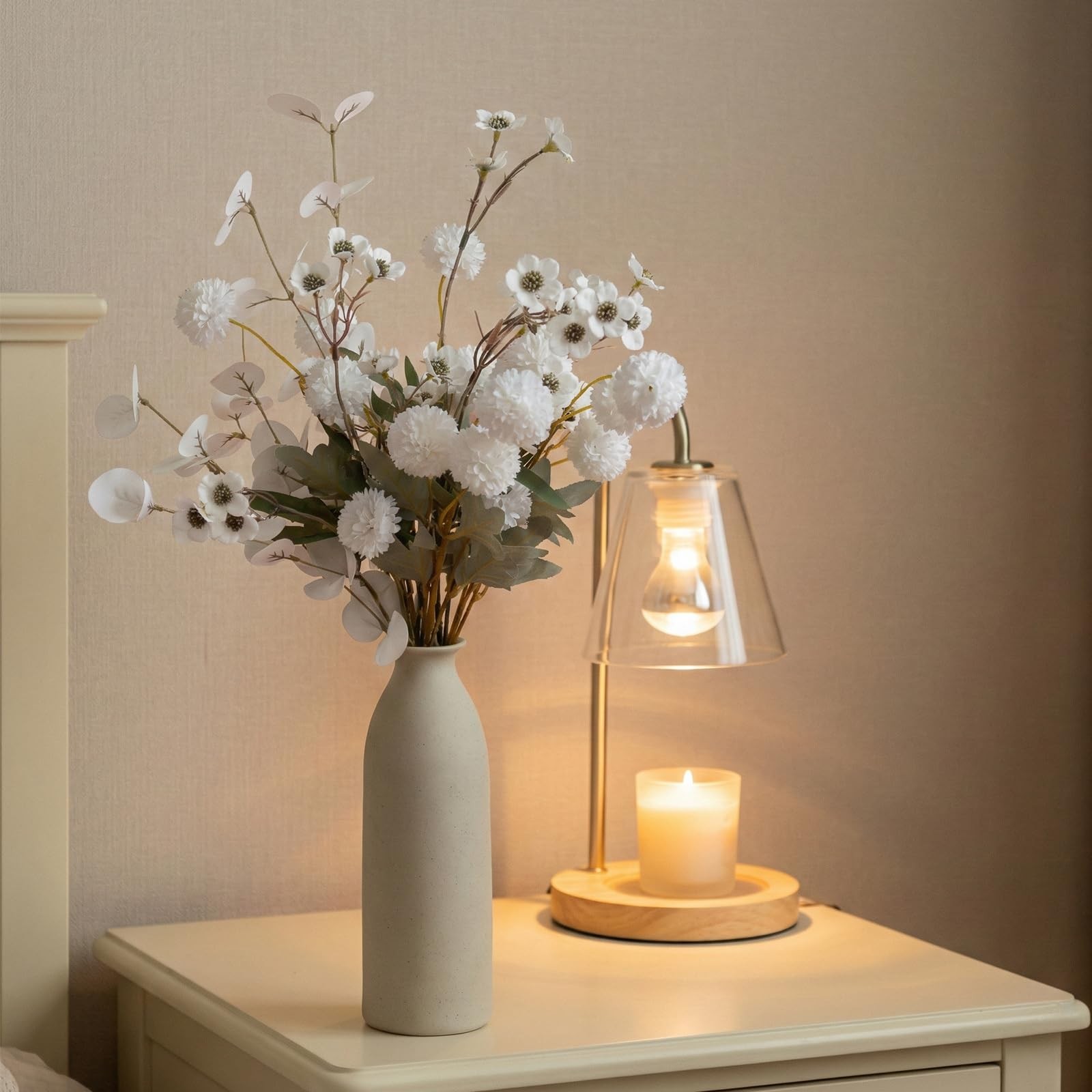 20Pcs Faux Flowers for Vase, White Kiku Artificial Flower Arrangements, Long …