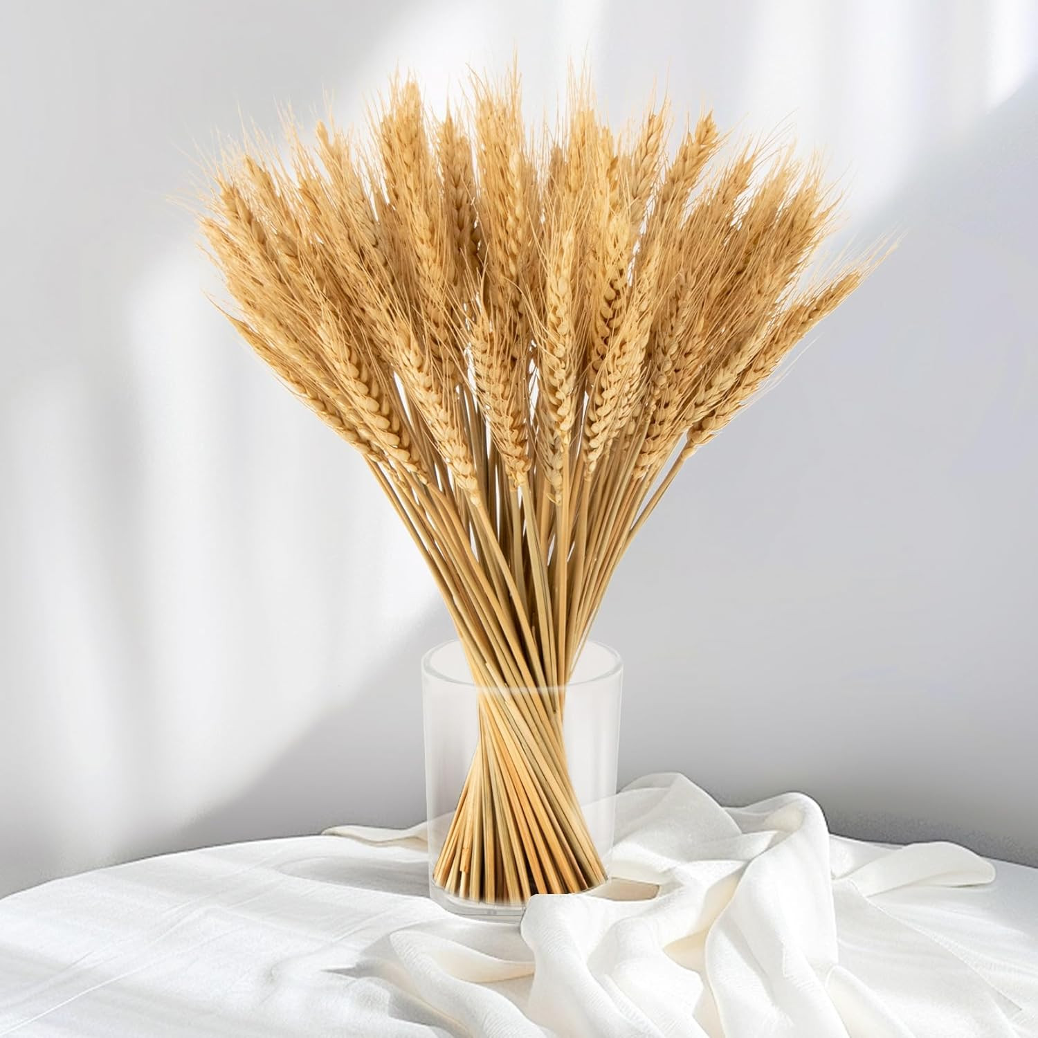 Sukh 100 Stems Dried Wheat Stalks – Boho Fall Decor for Home & Wedding | Natural