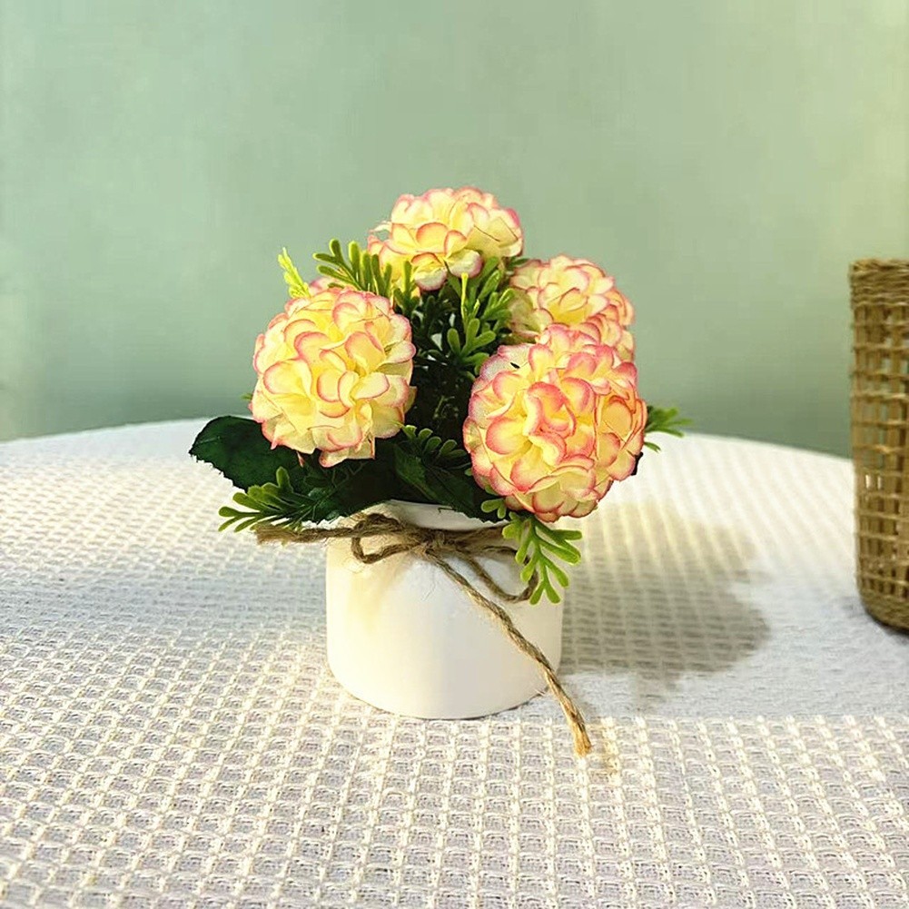 Chrysanthemum Potted Artificial Flowers for Year Round Indoor Outdoor Decor Use