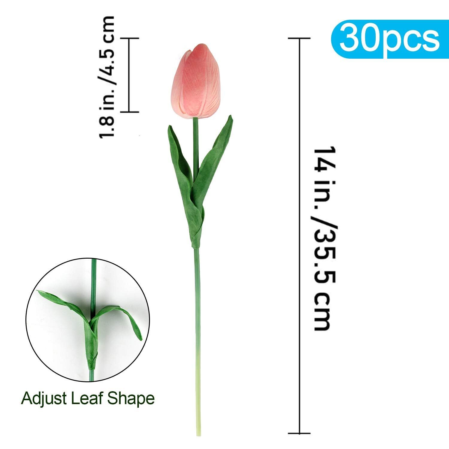 30 Pcs Artificial Tulips Flowers Fake Tulip Stems for Wedding Bouquet Party