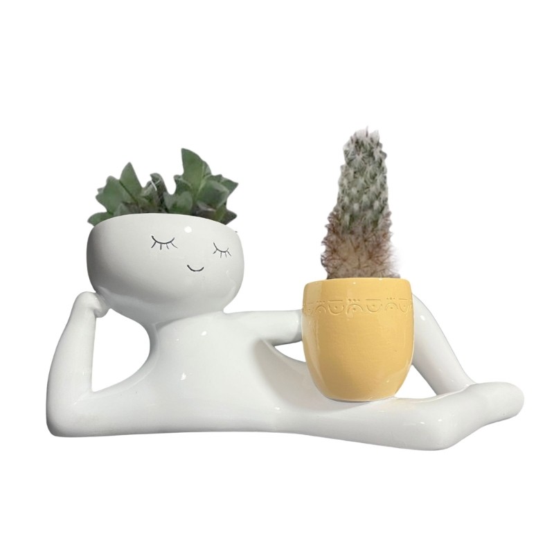 Human Shaped Plant Pots Artificial Succulents Plant Cute Room Decorative
