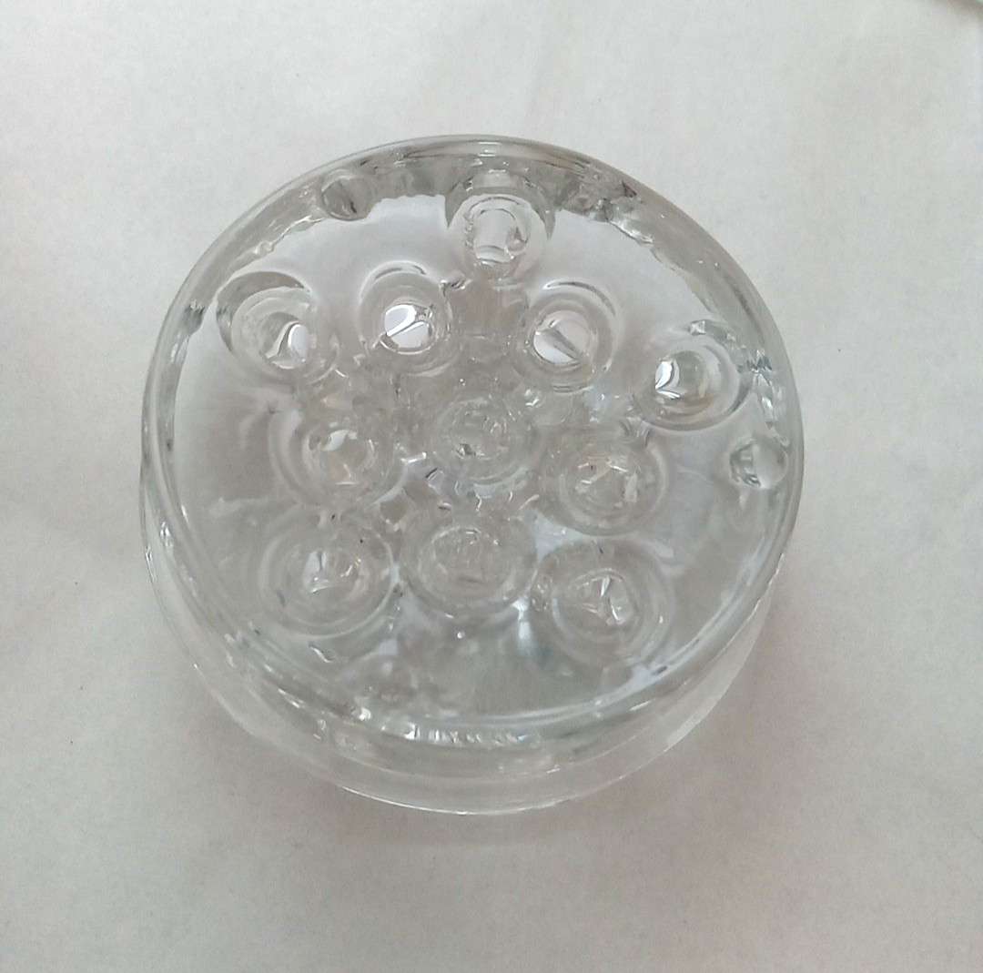 Flower Frog Floral Arrangements Clear Glass 3.25″ 11 hole – 5″ 16 hole Lot of 2