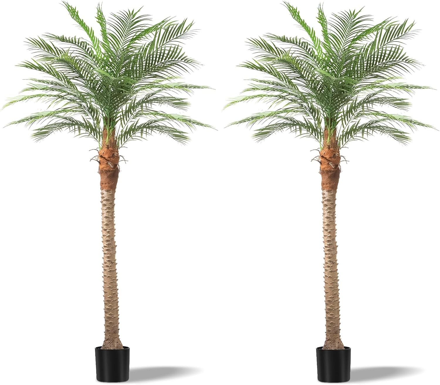 Artificial Phoenix Palm Tree 9ft Tall 2 Set – Fake Large Tropical Tree W/ 21