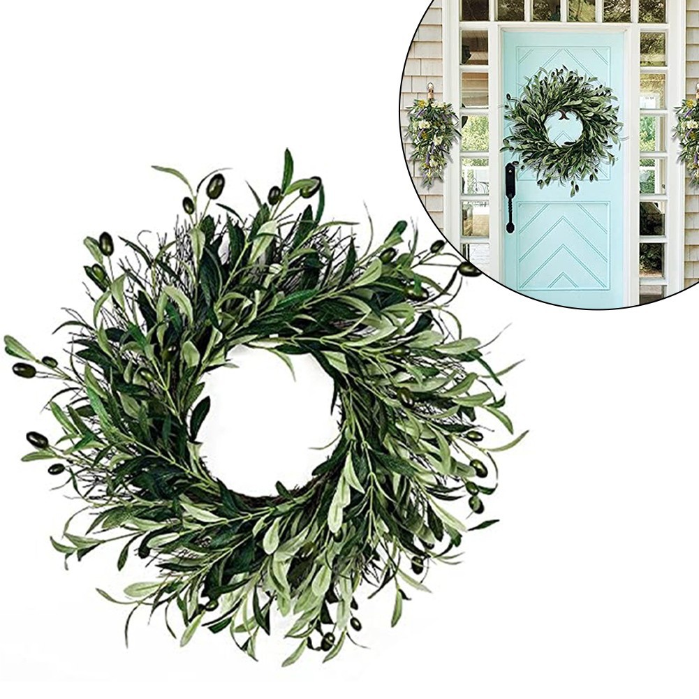 Yearround Eucalyptus Olive Wreath Charming And Colorful For Front Door-Decor