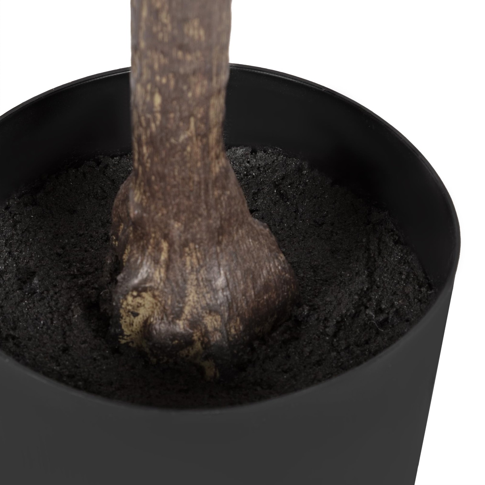 Fidmont Faux Fiddle Fig Tree with Portell Metal Planter Pot, 4 FT, Antique Br…