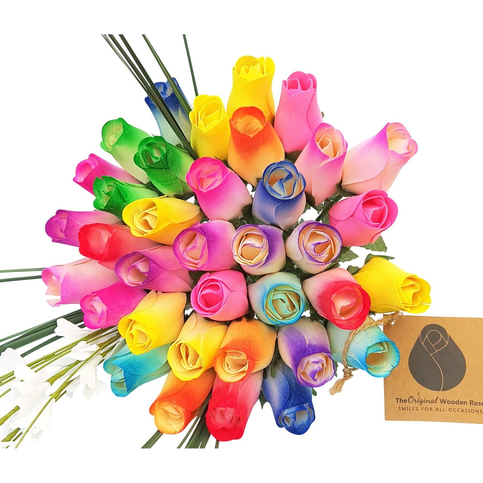 Spring Easter Wooden Rose Flower Bouquet. The Original Wooden Rose 1,2,3 Dozen