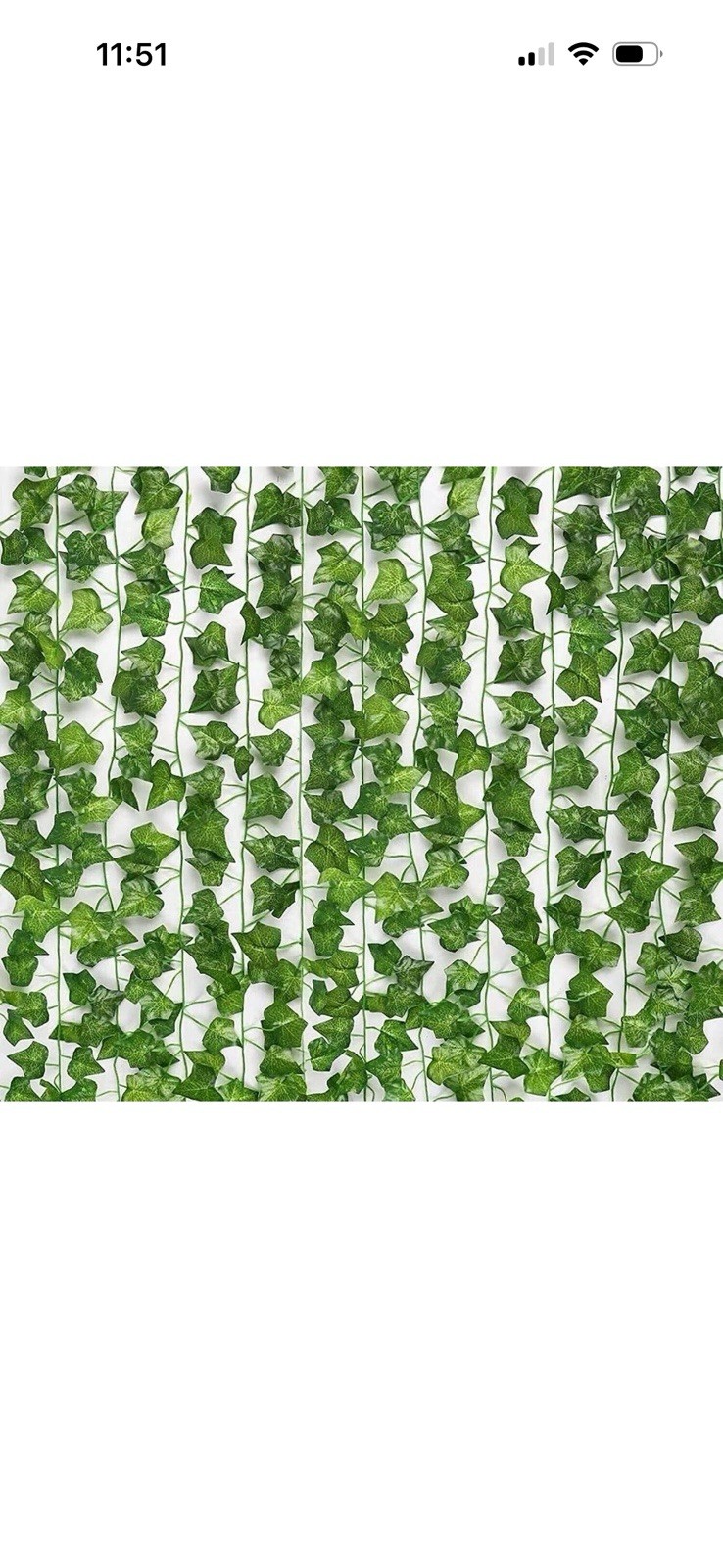 12 Strands 84FT Artificial Hanging Ivy Garland Fake Ivy Leaf Vine Home Decor