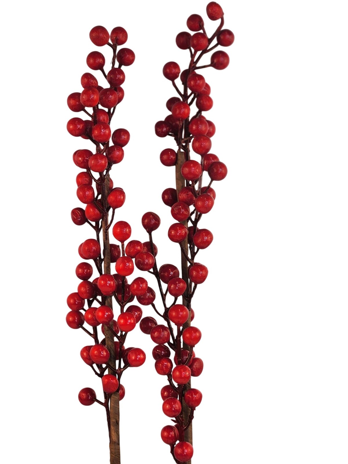 Red Berry Stems Artificial Christmas Picks, Holiday Floral Branches, Festive Wre