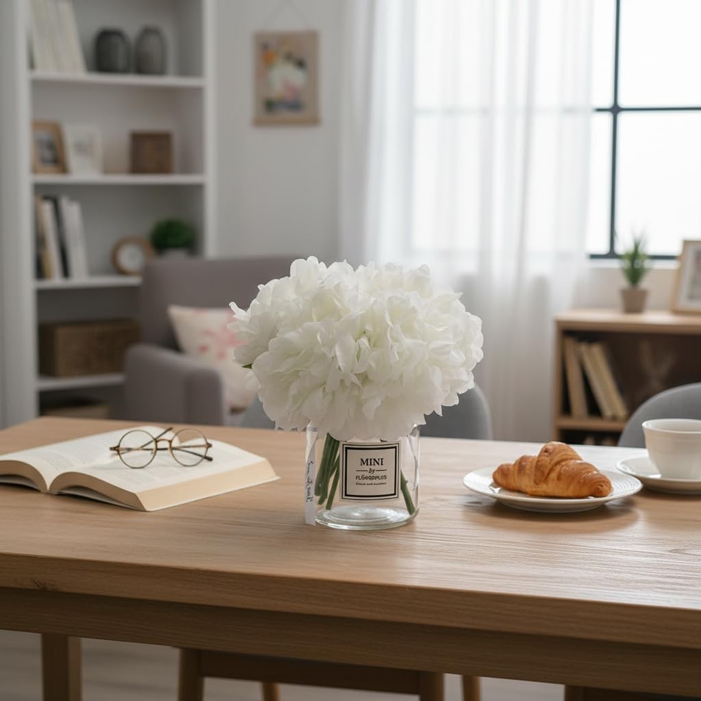 Artificial White Peony Flowers Vase Wedding Bathroom Home Table Decor