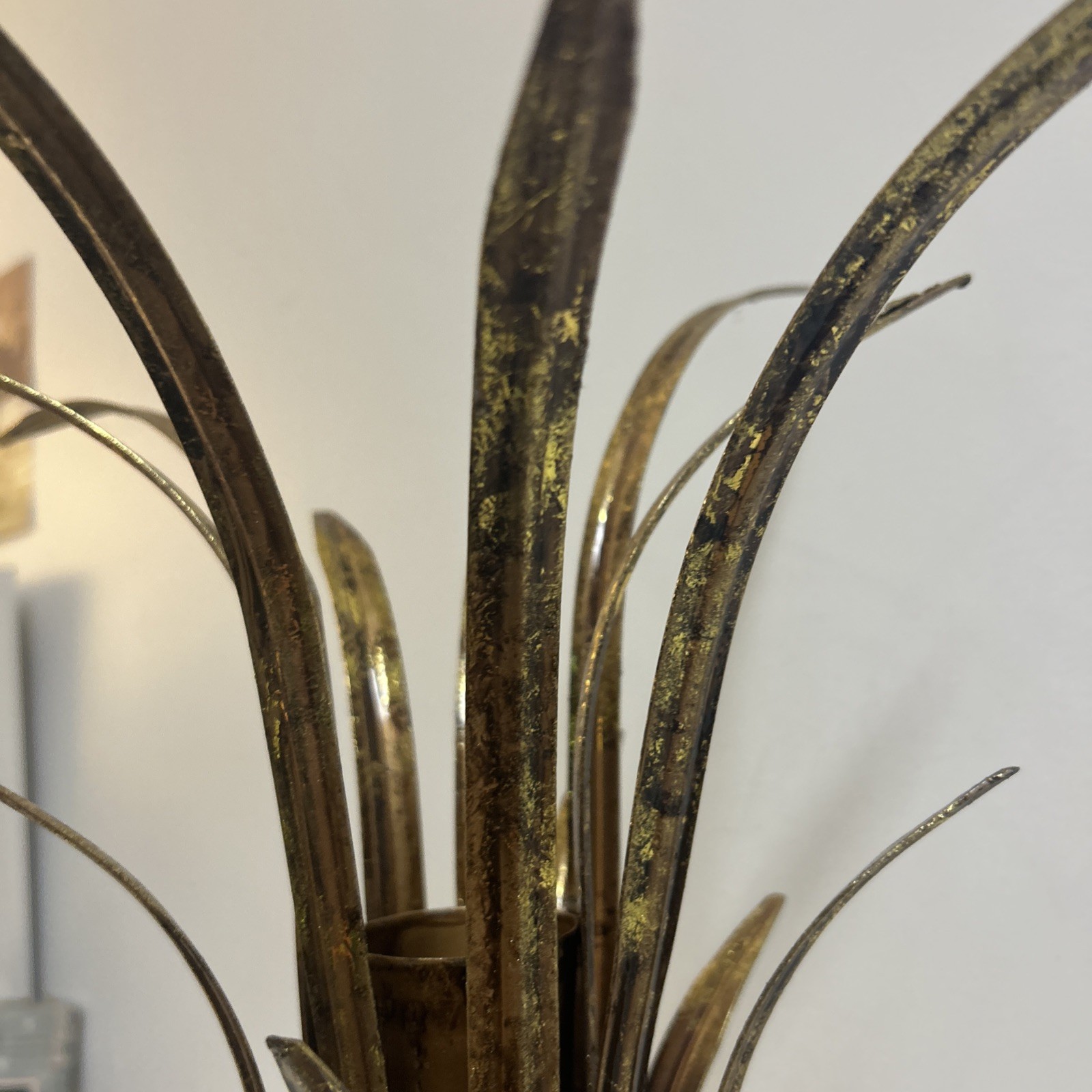 New French Bouquet Holder Home Accessory Displayer Aged Gold Tone Metal Wedding