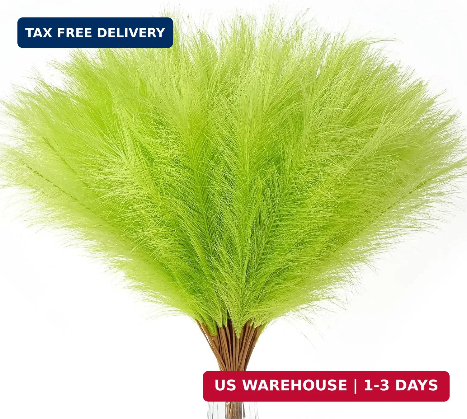 Serwalin 60PCS Pampas Grass Home Decor, 17.7Inch Light Green Faux Pampas Grass B