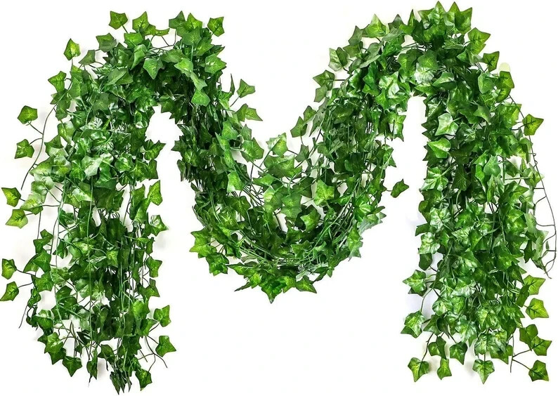 12 Strands 84 Feet Artificial Ivy Vines Leaves, Silk Garland Fake room wedding