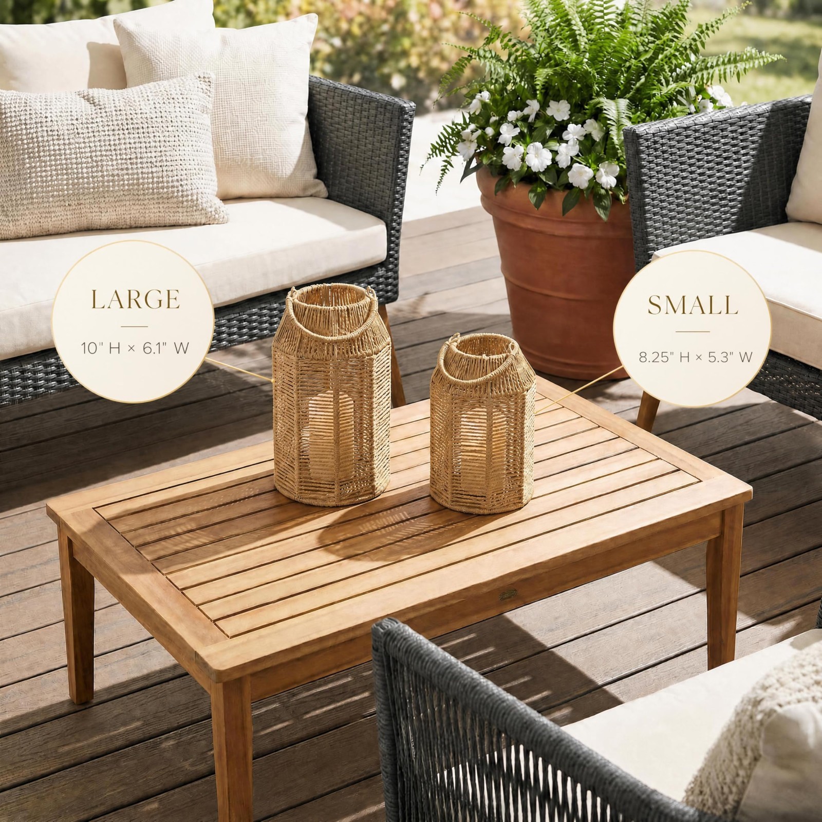Handcrafted Natural Jute Boho Lanterns – Modern Farmhouse Decor for Home & Patio