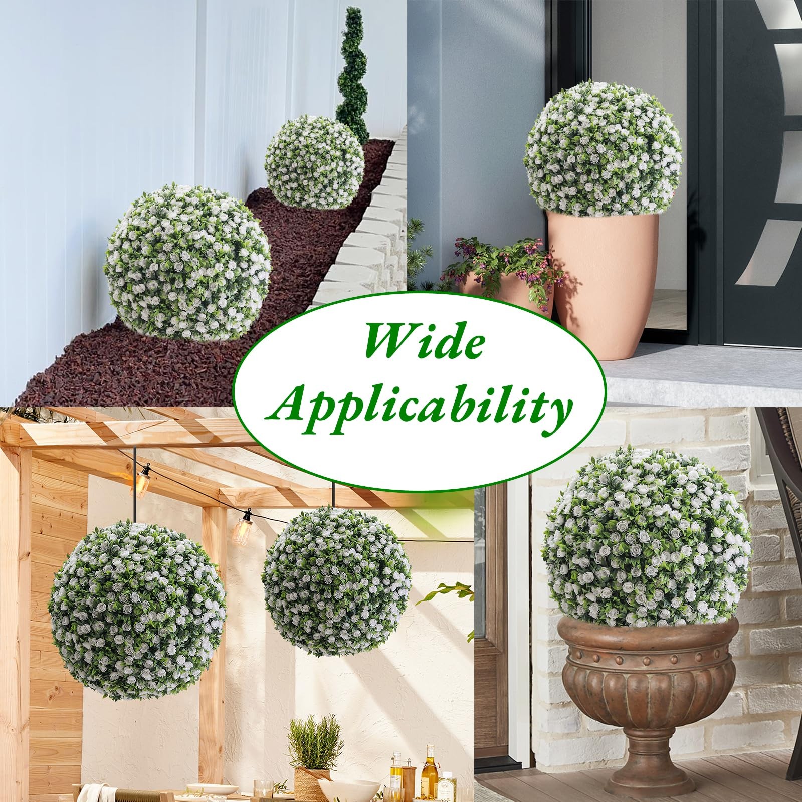21.6 in Flower Topiary Ball Decorative Balls 2PCS, Artificial Topiary Balls, …