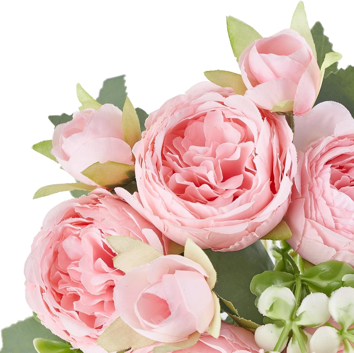 Artificial Peonies Silk Flowers Faux Bouquet Pink for Home, Wedding & Party Deco