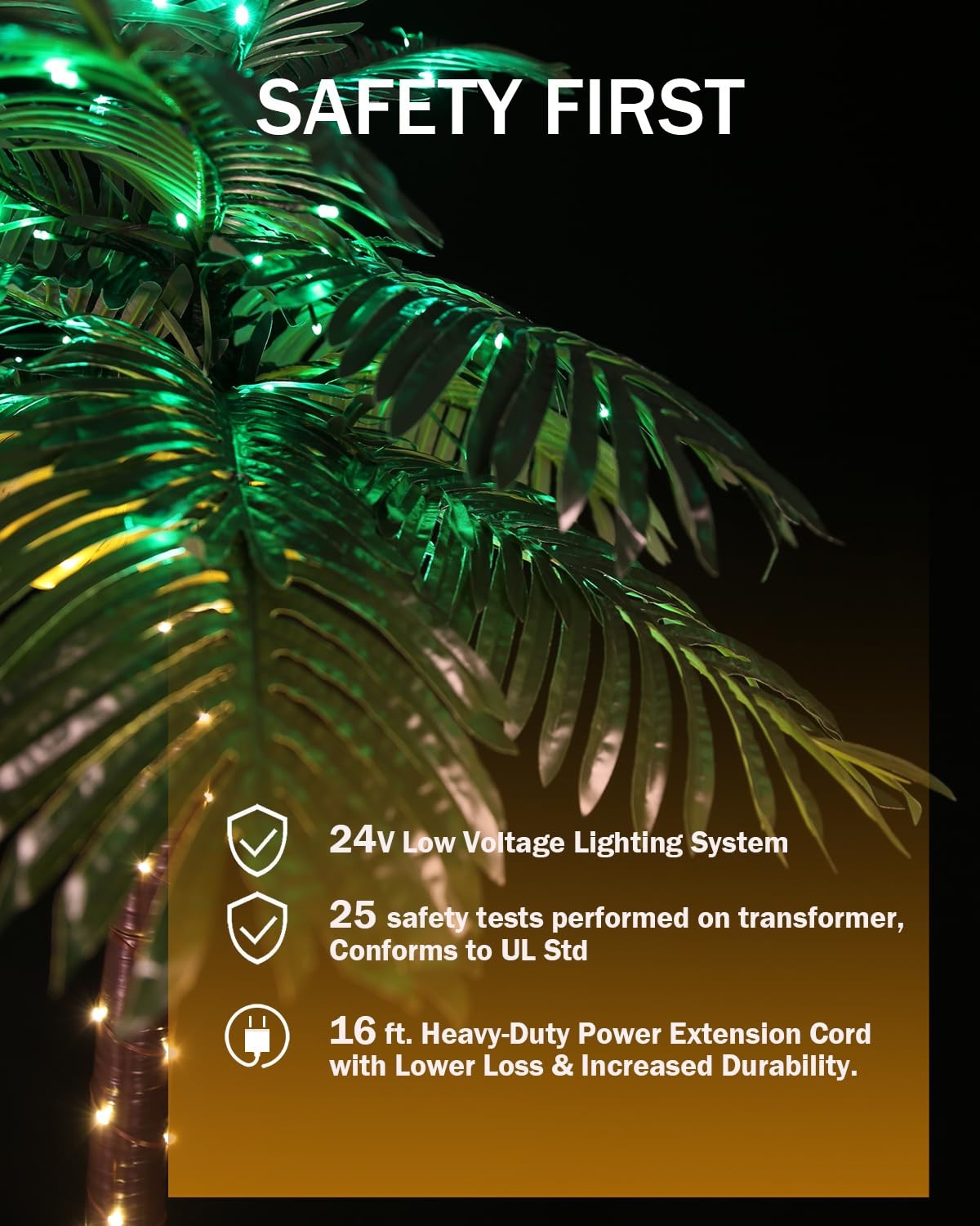 5ft Palm Tree with 136 LEDs, Reinforced Version