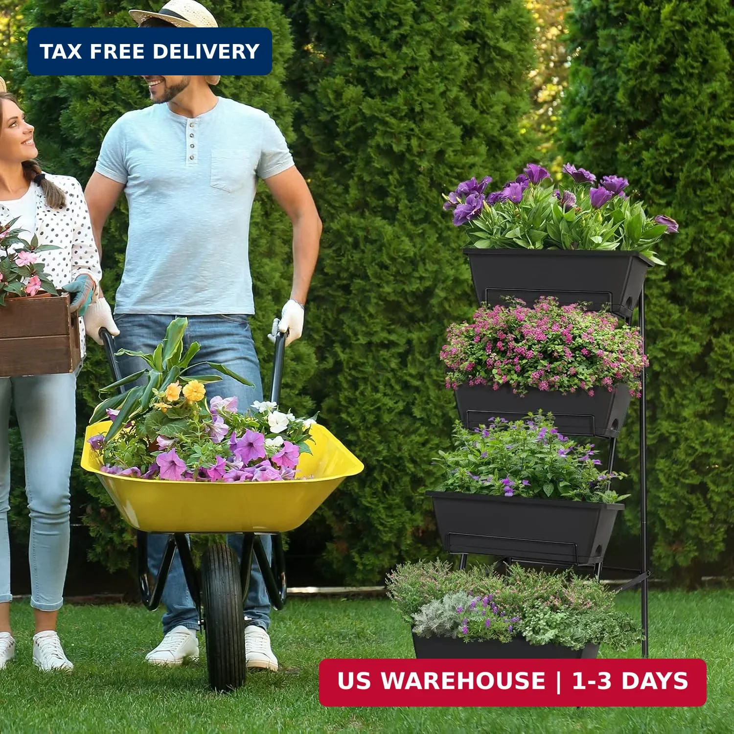OYEAL Raised Garden Bed 4 Tier Vertical Garden Planters Indoor Outdoor Raised Pl