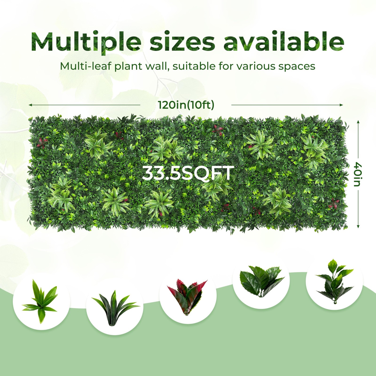 BHXCL 40×120 in (33.5 Sqft) Artificial Privacy Boxwood Hedge Roll