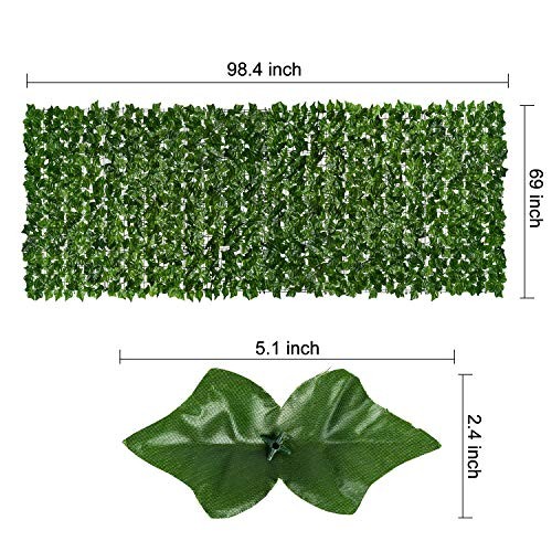 Artificial Ivy Privacy Fence. 98.4x69in Artificial Hedges Fence 98.4*68.9inch