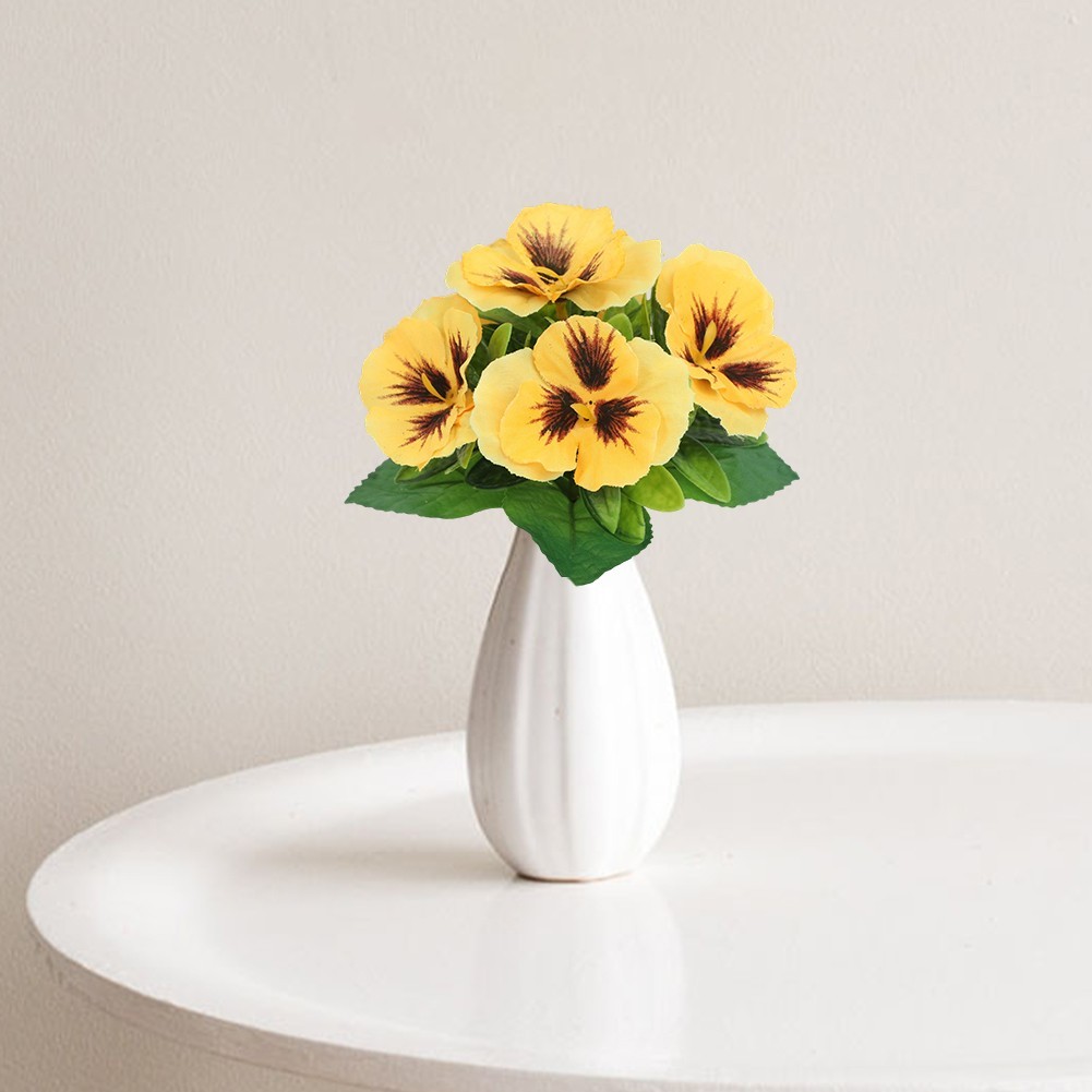 Silk Pansy Flower Bouquet for Wedding Reception Decor Home Wall Display