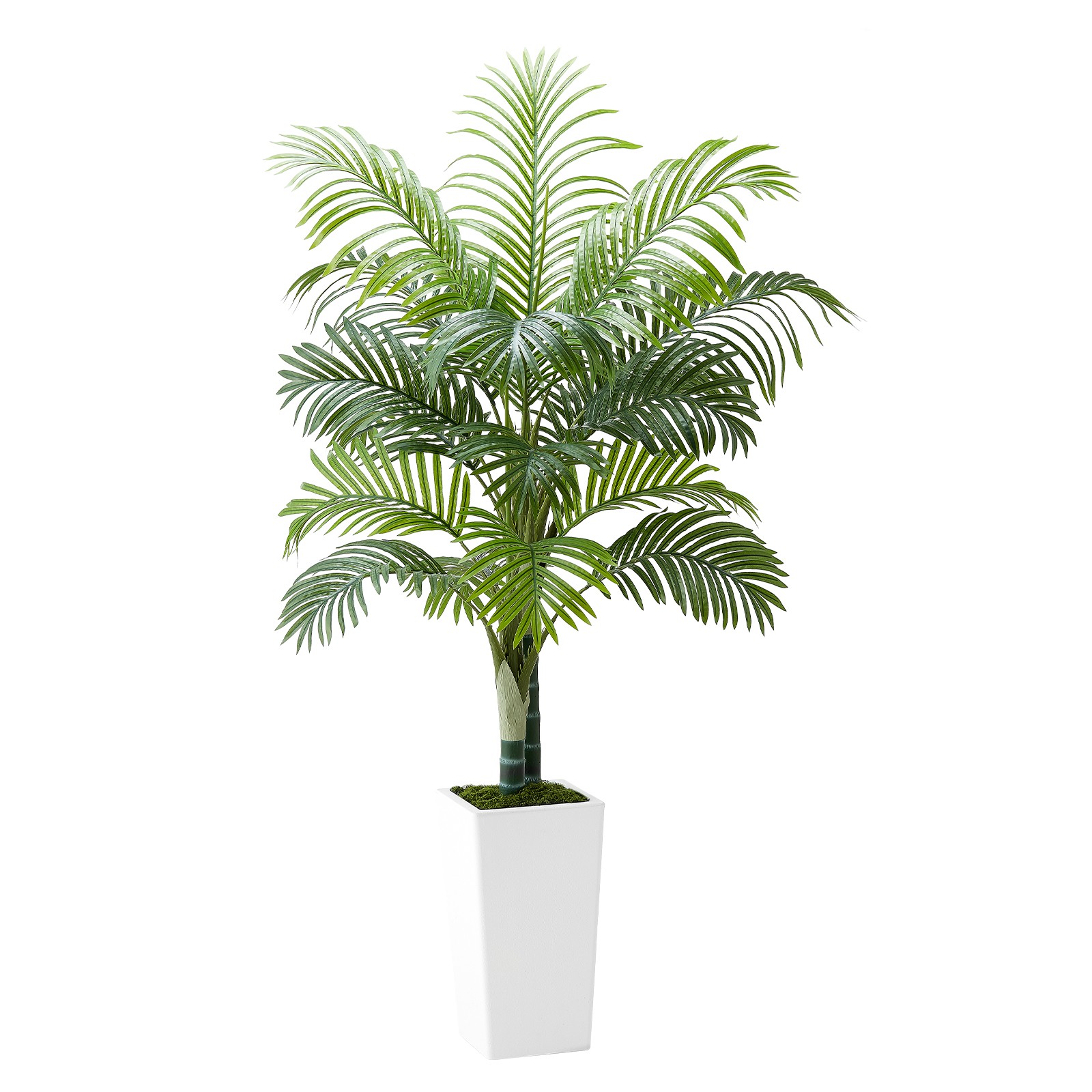 Uimoso 5ft Faux Areca Palm Tree with White Pot for Indoor Spaces