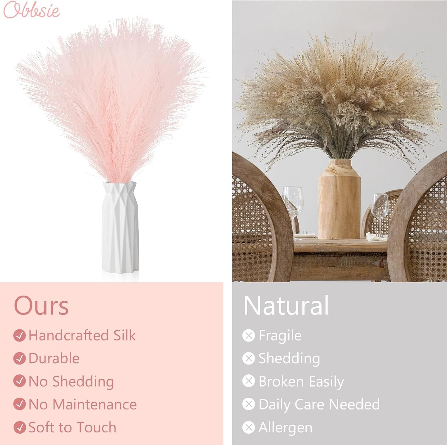 Artificial Pink Pampas Grass Flowers – 150pcs