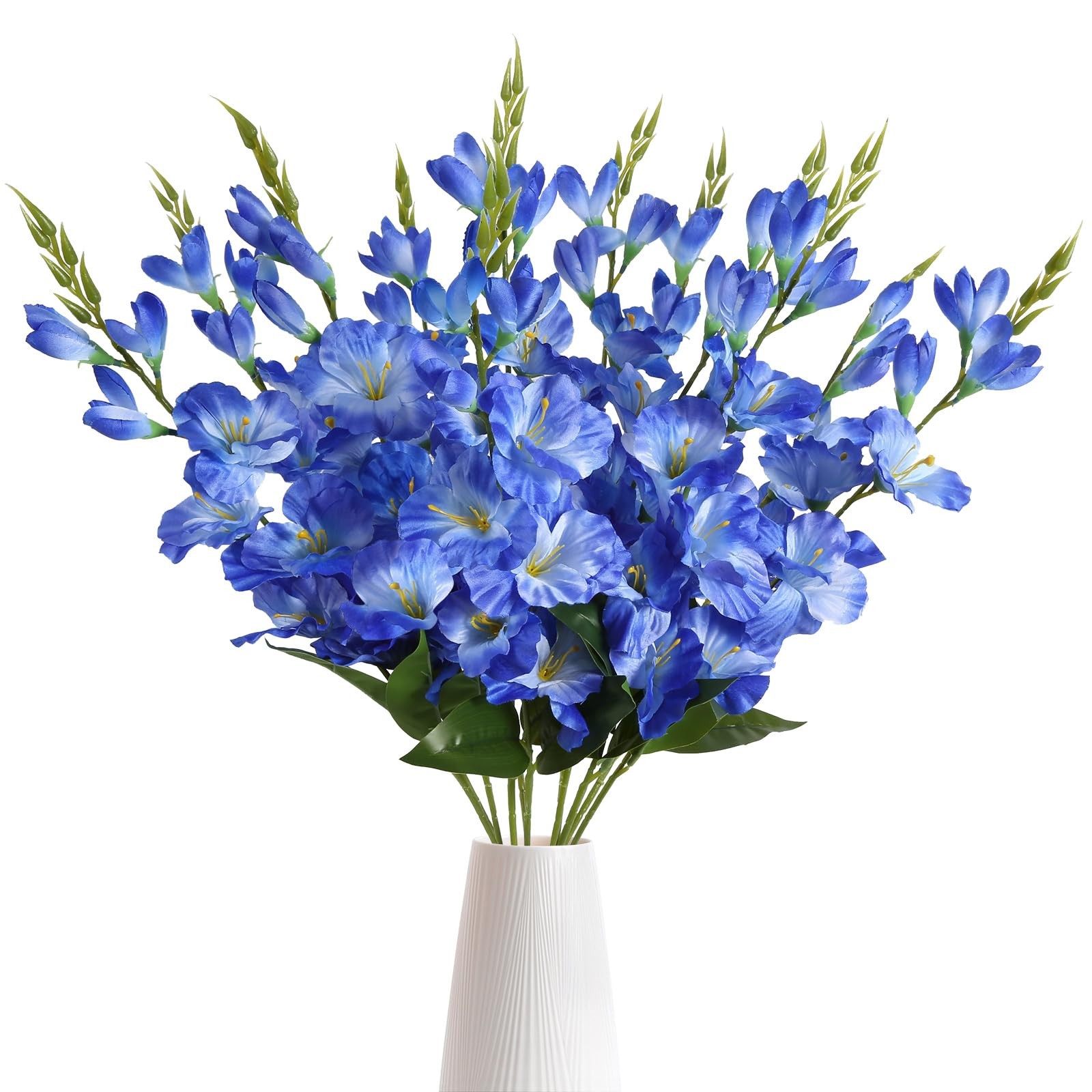 Royal Blue Gladiolus Artificial Flowers 10PCS 30in Silk Fake Gladiolus Flower…