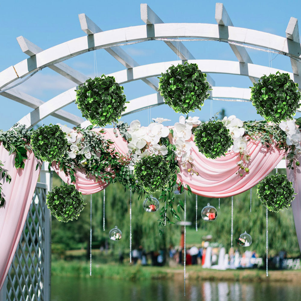 5PCS Simulation Plant Topiary Balls Decorative Ceiling Ornament Fake Plant Balls