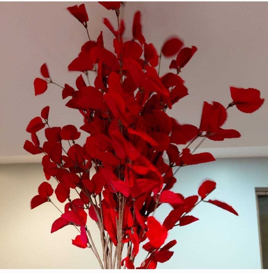 Set of 5 Primrue 26″ Red Faux Eucalyptus Stems – Moody Boho Decor