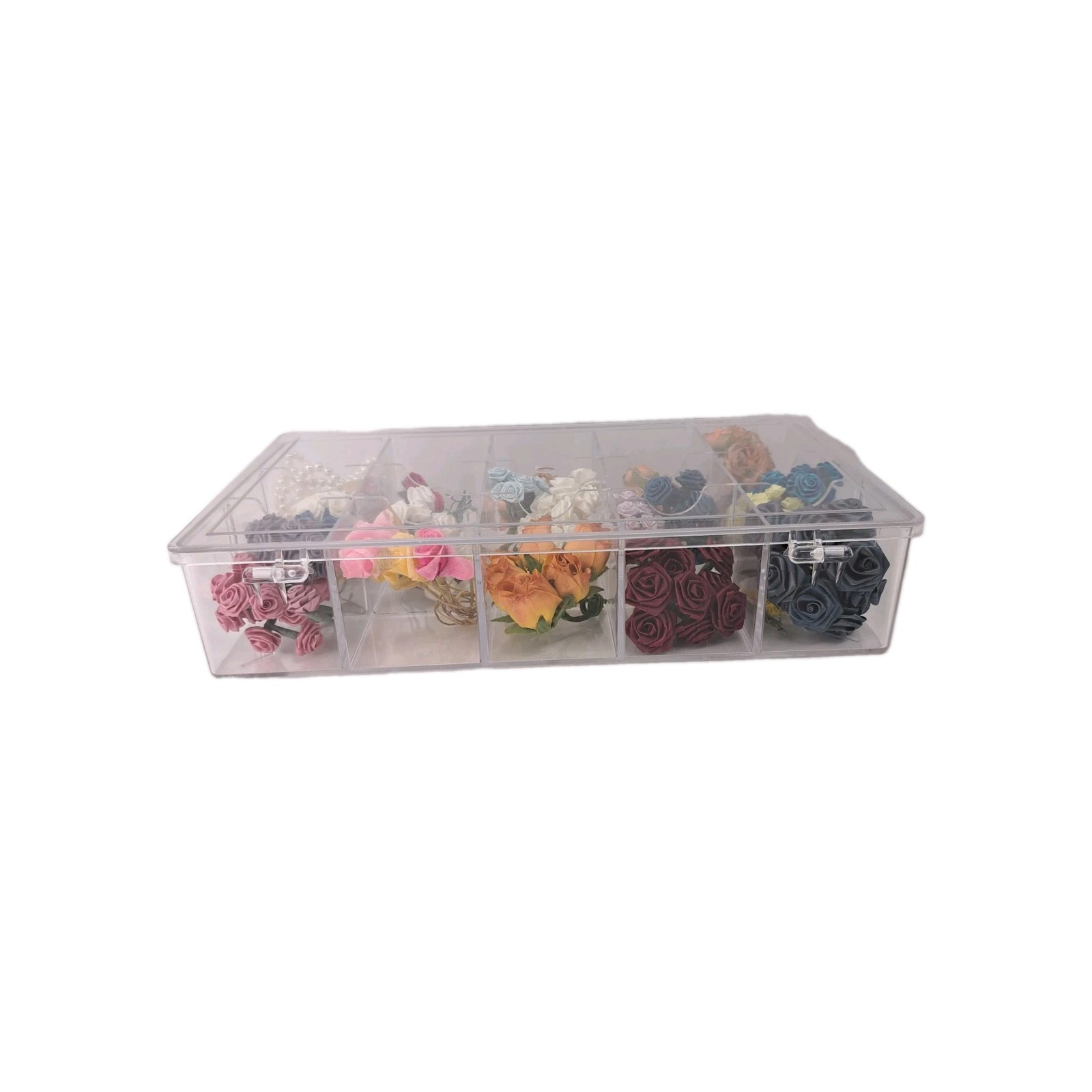 Lot Of 21 Mini Artificial Craft Flowers Embellishments Making DIY With Beads