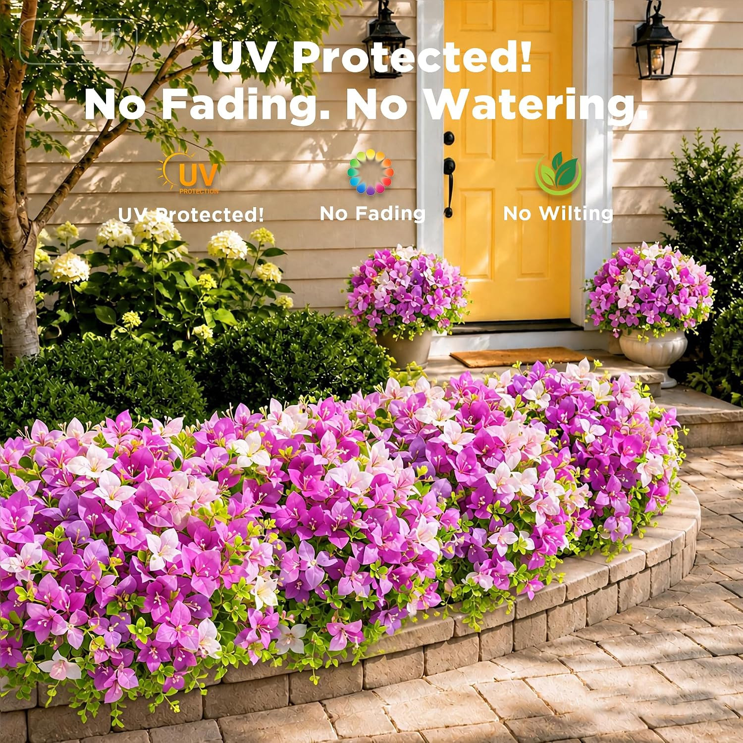 Realistic UV-Resistant Bougainvillea Flowers – 9 Bundles for Outdoor Decor