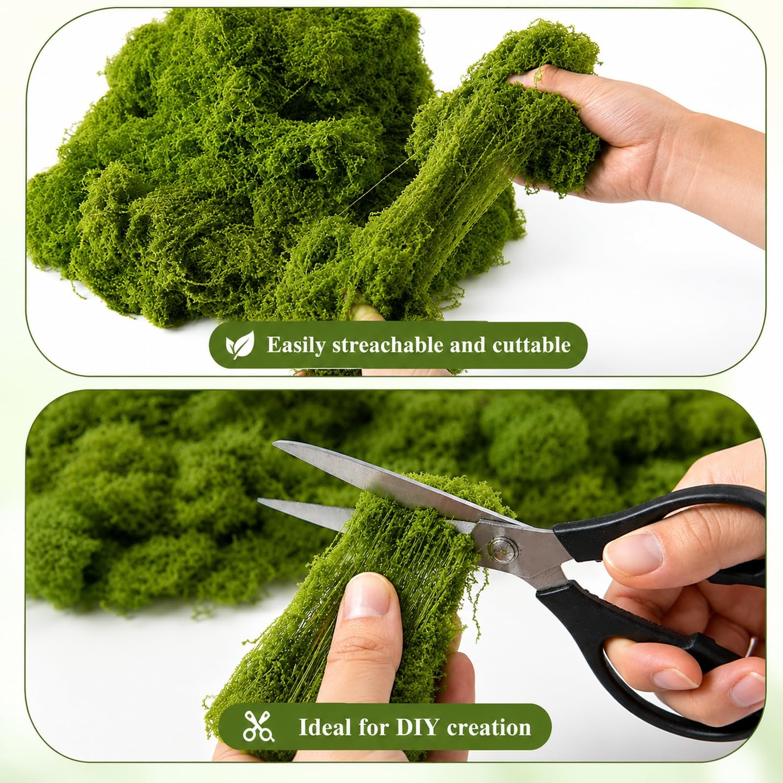 Faux Green Moss 10.6oz for Terrarium, Potted Plant Soil Cover & Wedding Table…