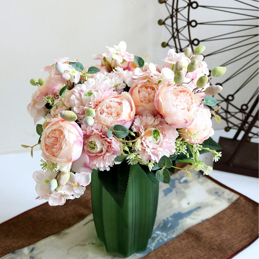 Artificial Peony Flower 2Pcs Silk Peonies Fake Peony Flowers Floral Arrangements
