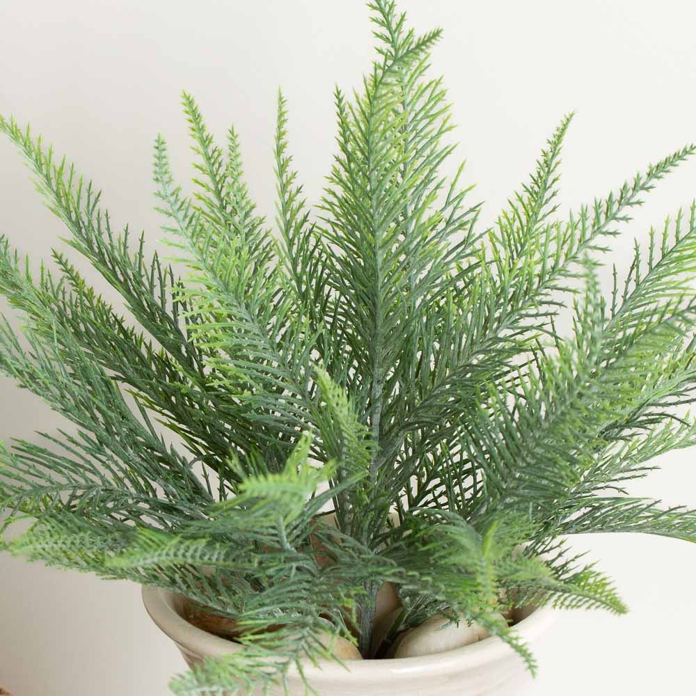 Small Artificial Green Vinyl Indoor / Outdoor 13″ Fern Bush
