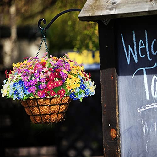 12 Bundles Artificial Fake Flowers for Outdoor Decoration, UV 6 Colors
