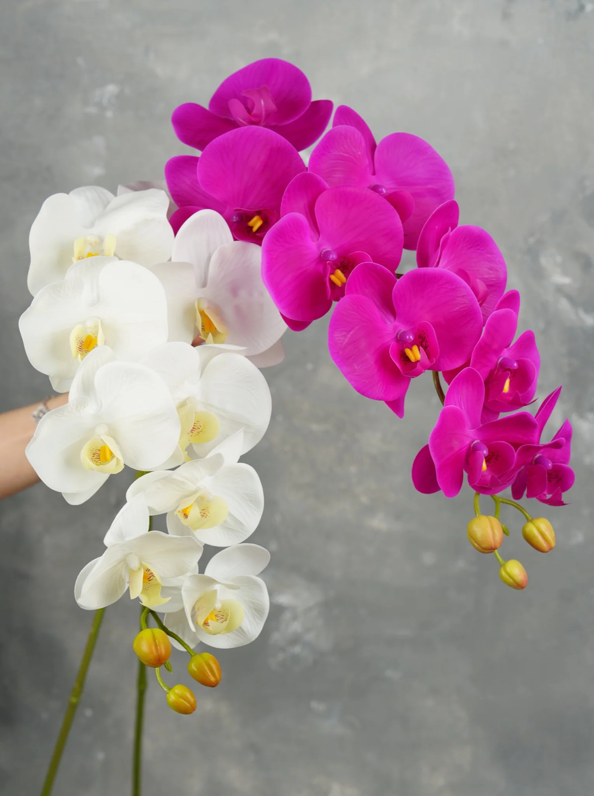 38″ Real Touch 9 Heads Orchid Stem – Magenta | Artificial Flower | Decoration