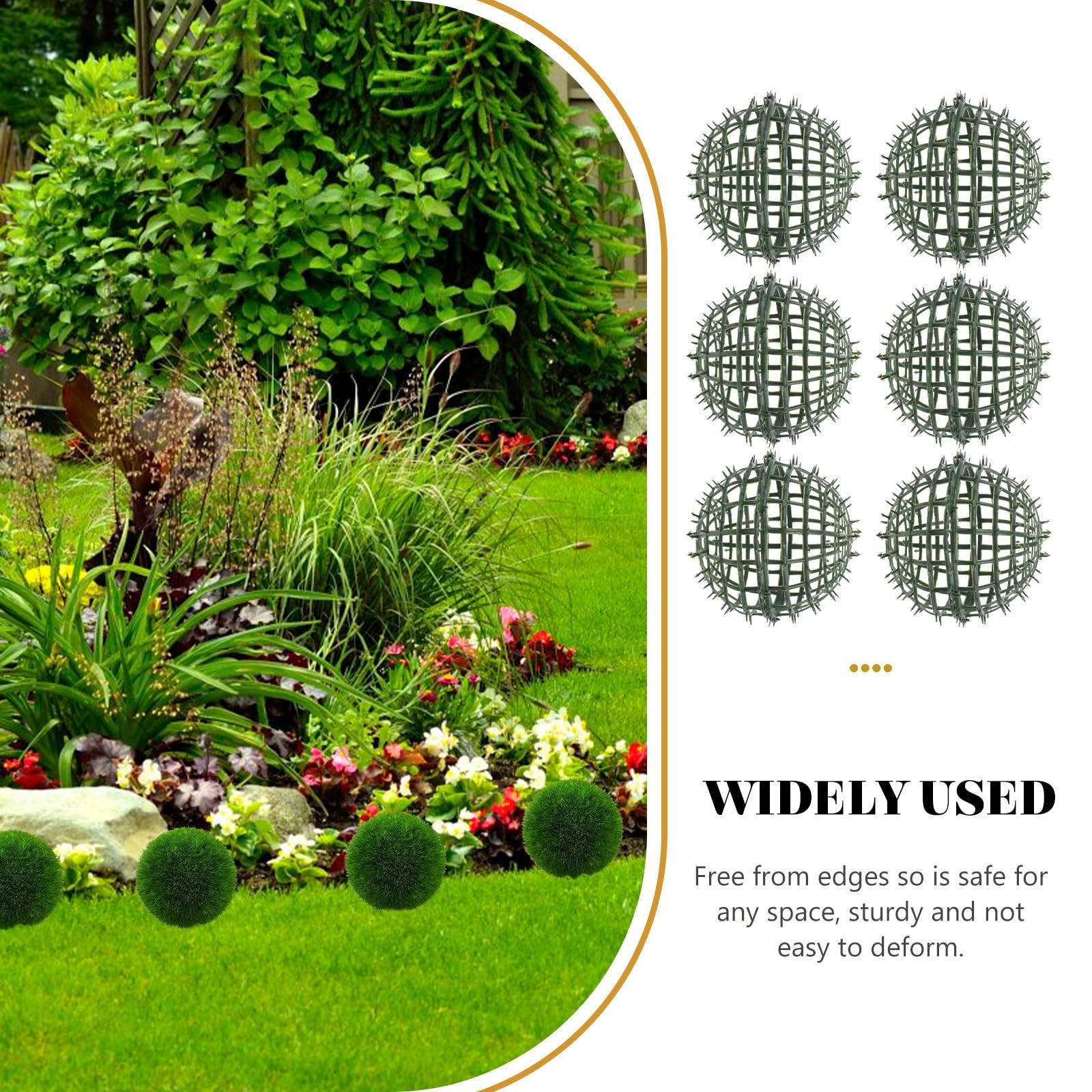 Artificial Plant Topiary Ball Support 6Pcs Grass Ball Rack 5.90 Inch Faux Gre…