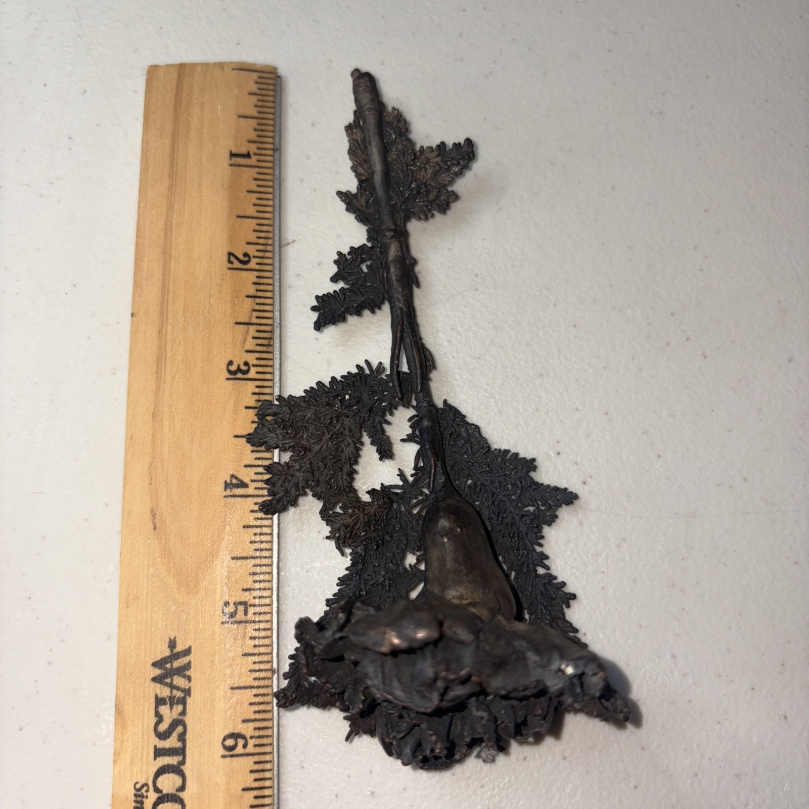Hand Forged Rustic Metal Carnation Sculpture – Vintage Iron Flower Art
