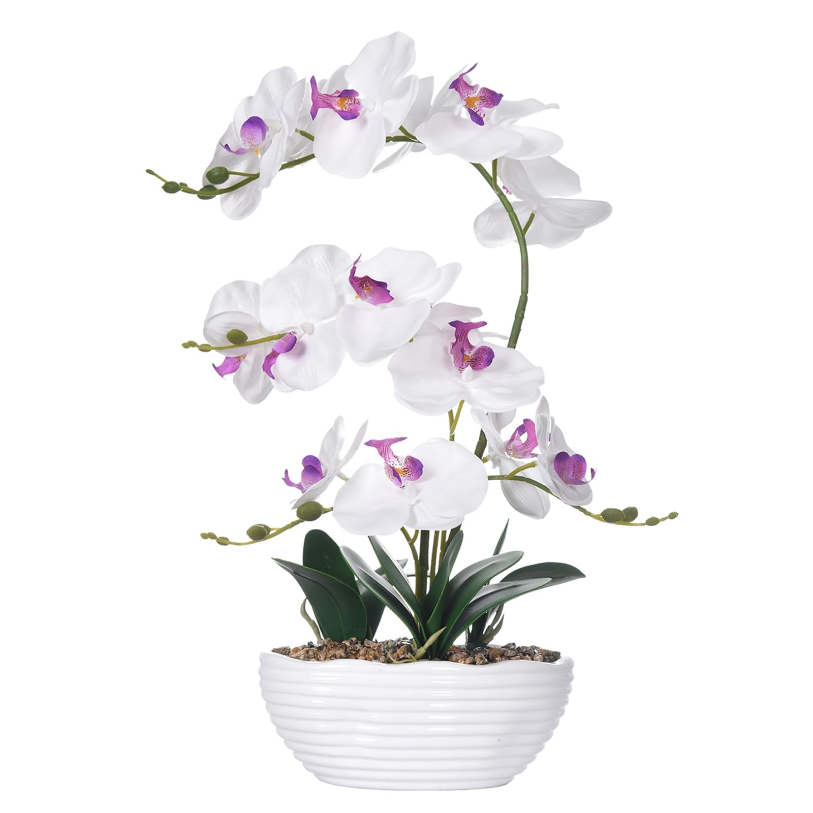 19″ H Phalaenopsis Faux Orchid Plant Silk Orchid Centerpiece Artificial Flora…