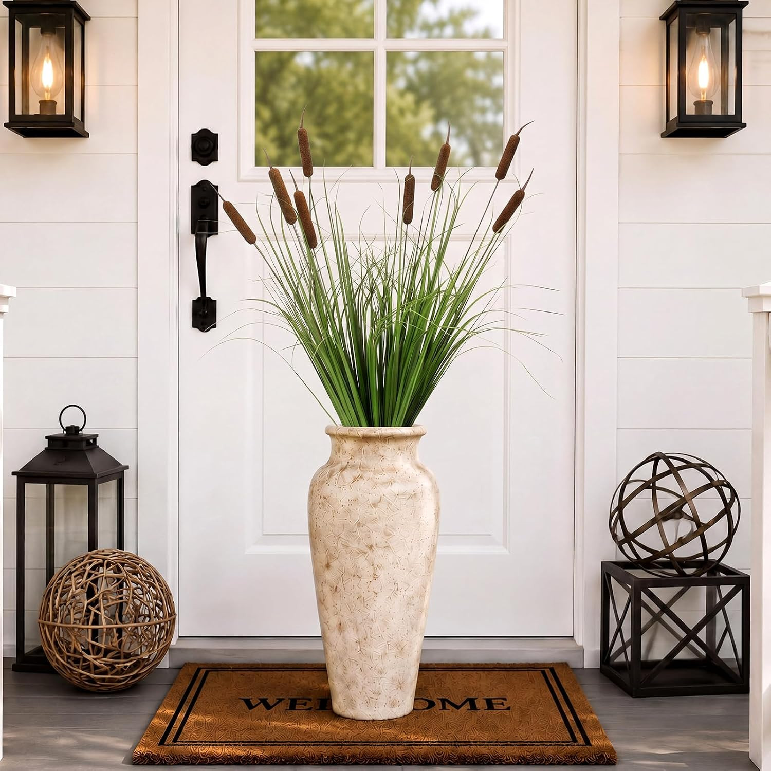 32″ Artificial Cat Tails – 2 Bundles of Brown Cattails for Home Decor