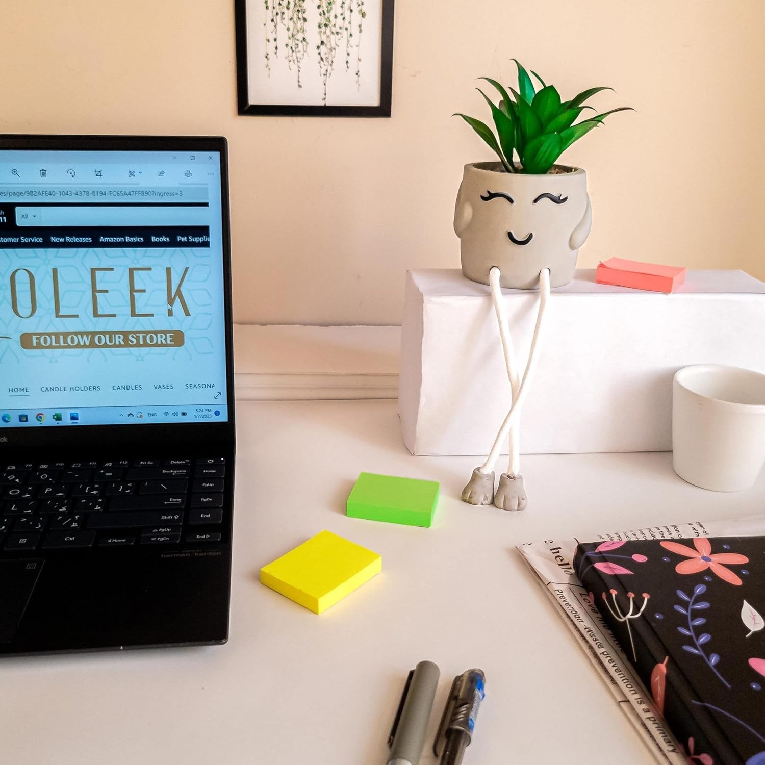 Fun Succulent Shelf Decor – Low-Maintenance Fake Plants for Office Aesthetics