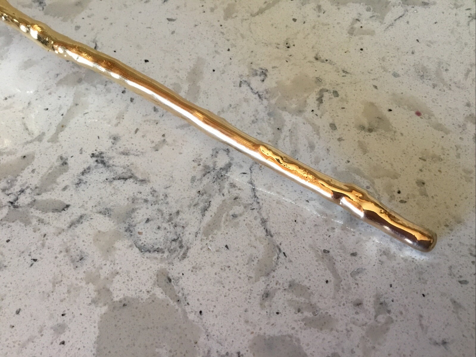 Real American Rose Electroformed & Finished In 24 karat Gold 11.5″ long