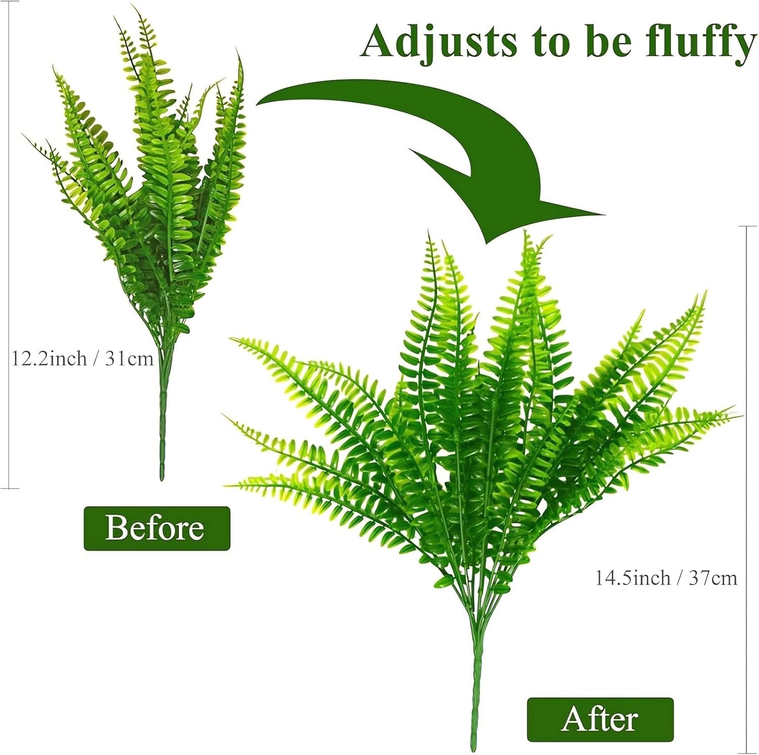 UV Resistant Lifelike Artificial Boston Fern – 2024 New Faux Boston Ferns Out…