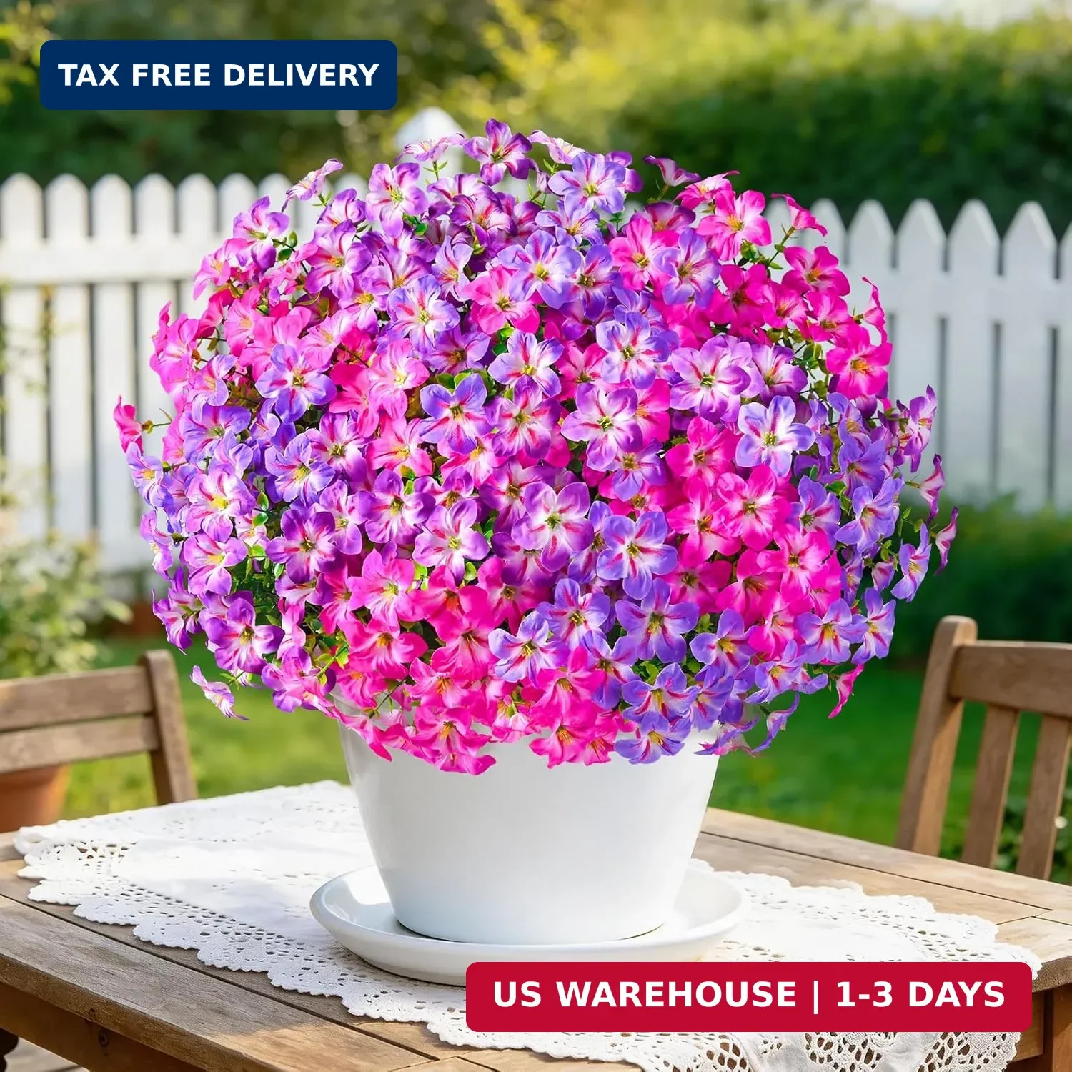 MARTINE MALL 12 Bundles Look Real Artificial Flowers for Outdoors, Realistic Fak