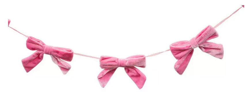 Viral Hobby Lobby VALENTINESPink Bow Garland 6ft NEW Holiday Decor – Ships FAST
