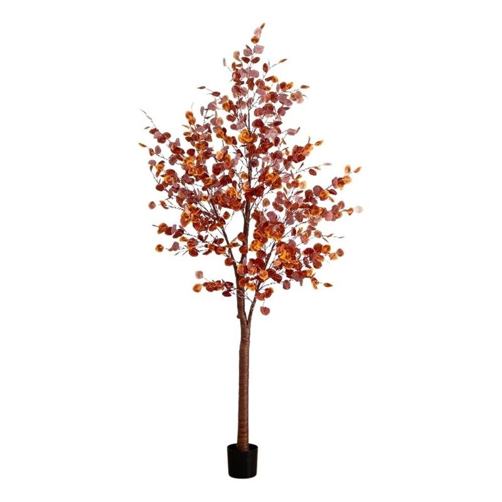 Nearly Natural 9ft Pre-Lit Grand Autumn Eucalyptus FallTree w/700 Warm White LED