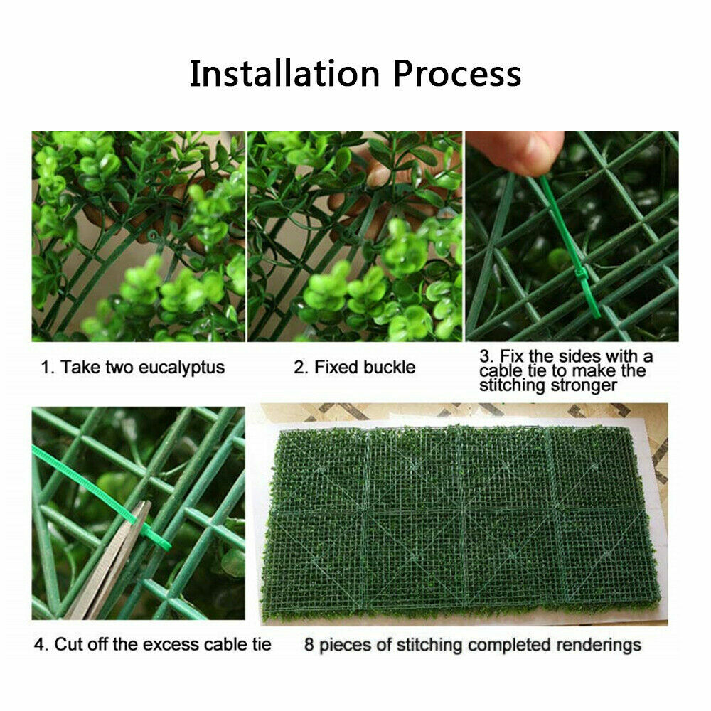 Artificial Wall Hedge Privacy Screens Fence Panel Faux Leaf Grass Mat Yard Decor