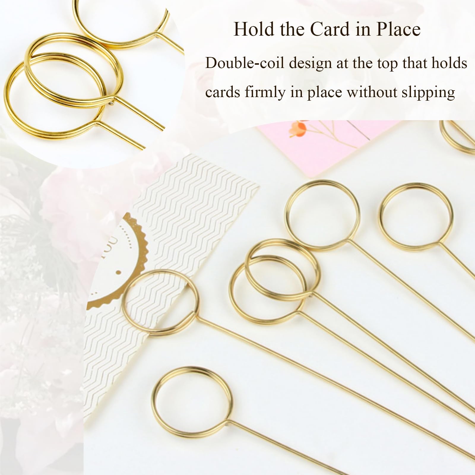 30Pcs Floral Picks, Golden 13.4inch Metal Wire Flower Plant Place Sticks Gift…