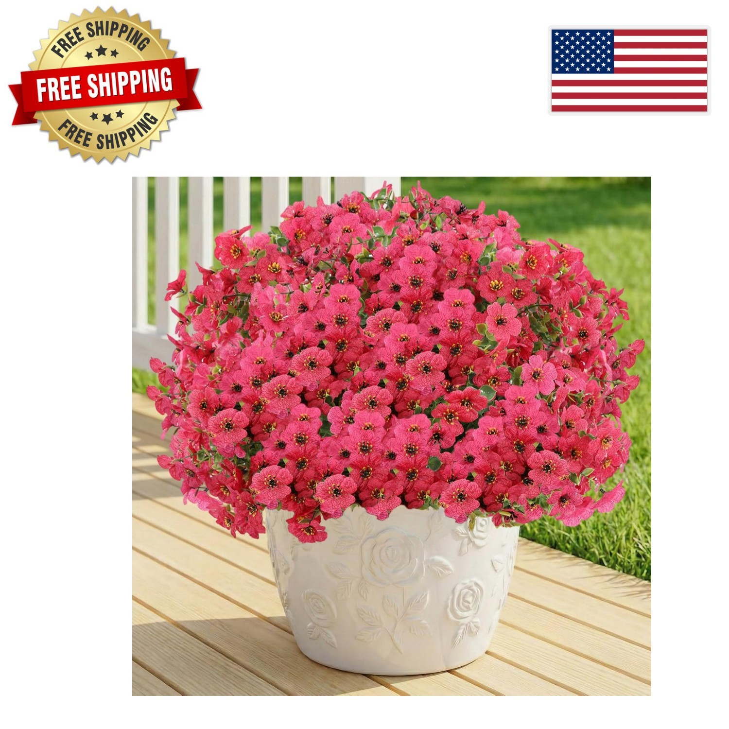 Flexible & Lifelong 13 Pcs Artificial Flowers – UV Resistant for Outdoor Delight